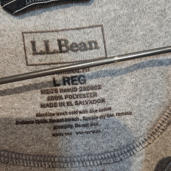 L.L. Bean Mens Trail Fleece Quaterzip Pullover Gray Large Traditional Fit - Picture 5 of 5